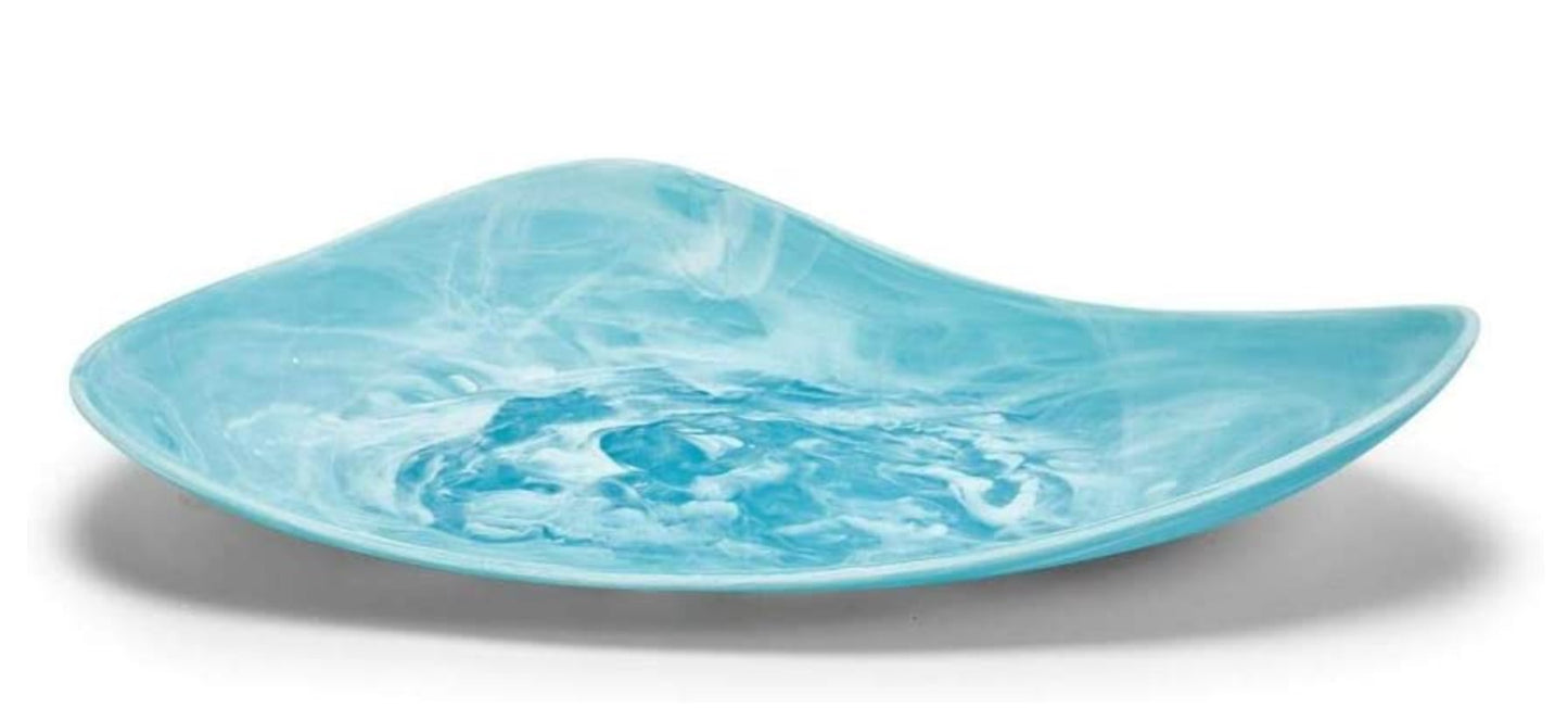 Marbleized Organic Shaped Platter 23"