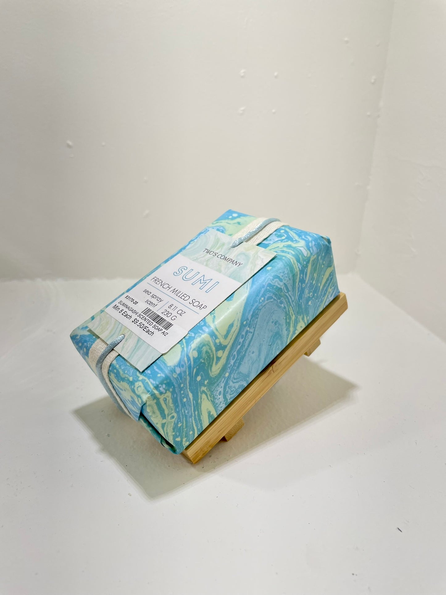 Suminagashi Scented Soap Bar on Bamboo Tray